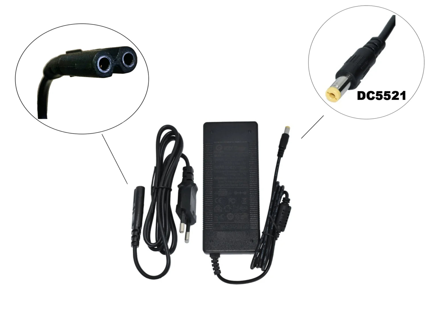 42V 2A charger with DC5521 connector (premium version)