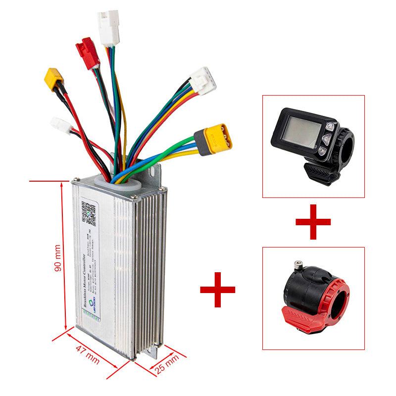 Kit controlador BLDC 36V 300W + display LCD com acelerador + freio