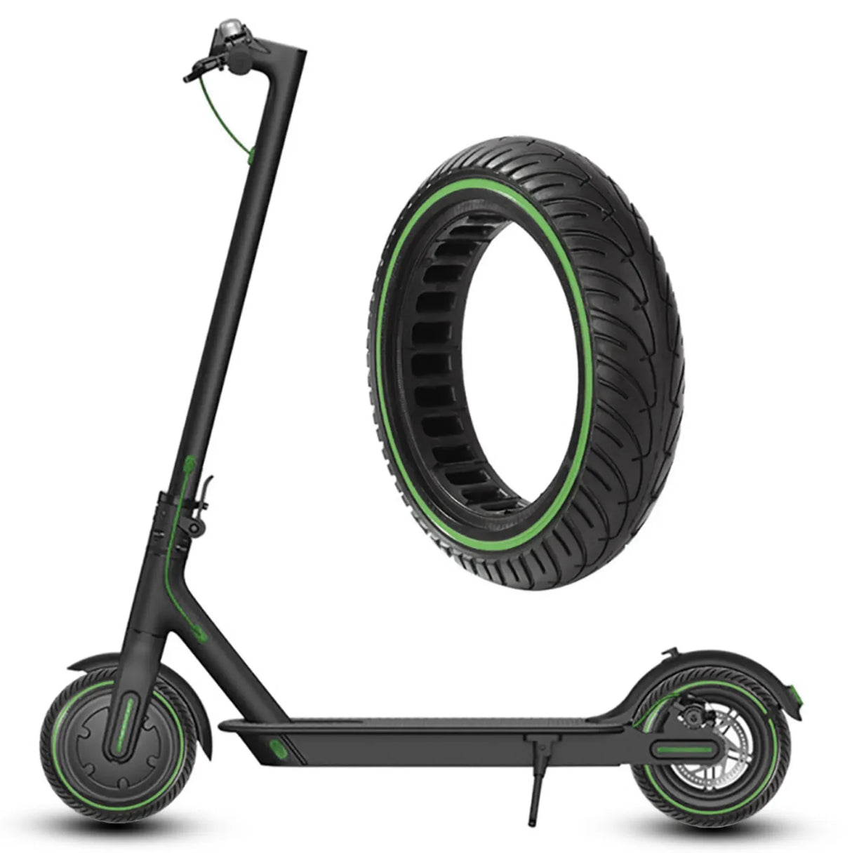 Roda maciça ultraleve 8,5×2 Verde