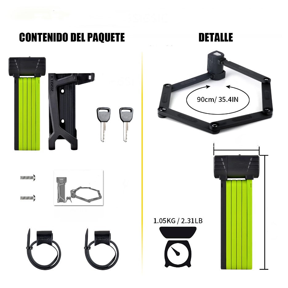 Cadeado duplo para scooter e bicicleta