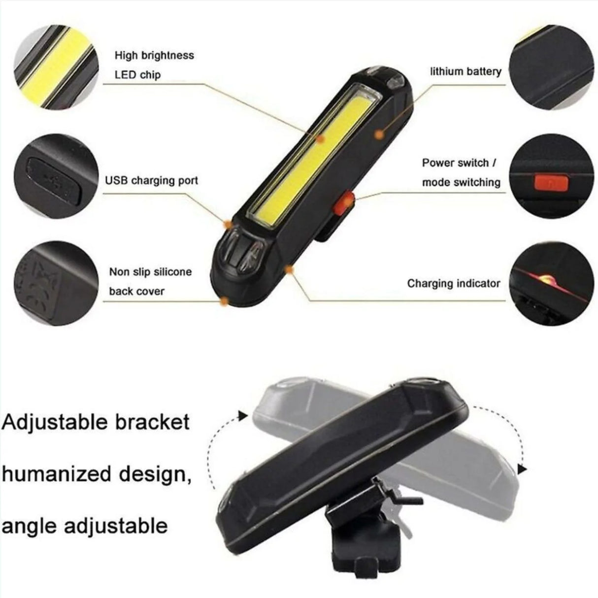 Luz de advertência LED para scooter e bicicleta