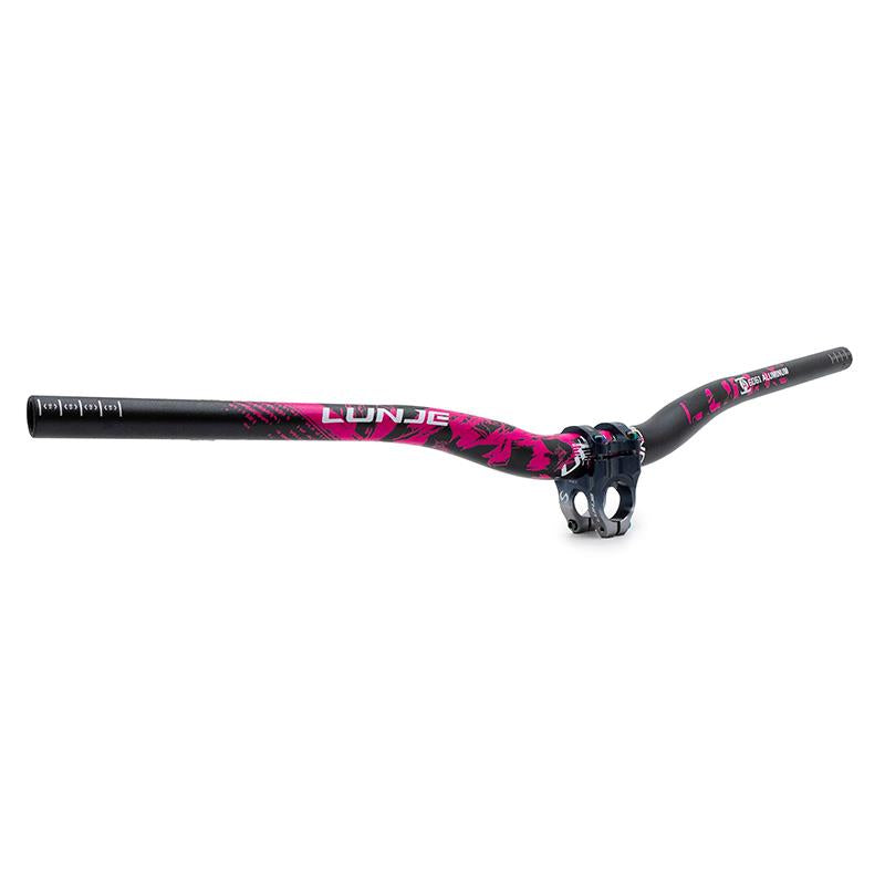Guiador de 720 mm com elevação de 25 mm (rosa)