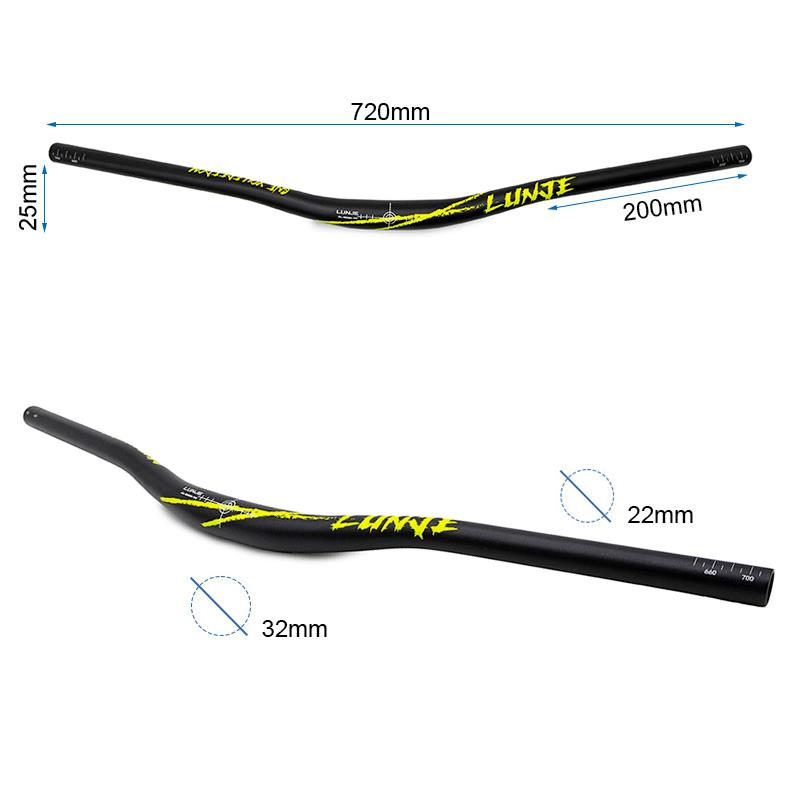 Guiador de 720 mm com elevação de 25 mm (preto)