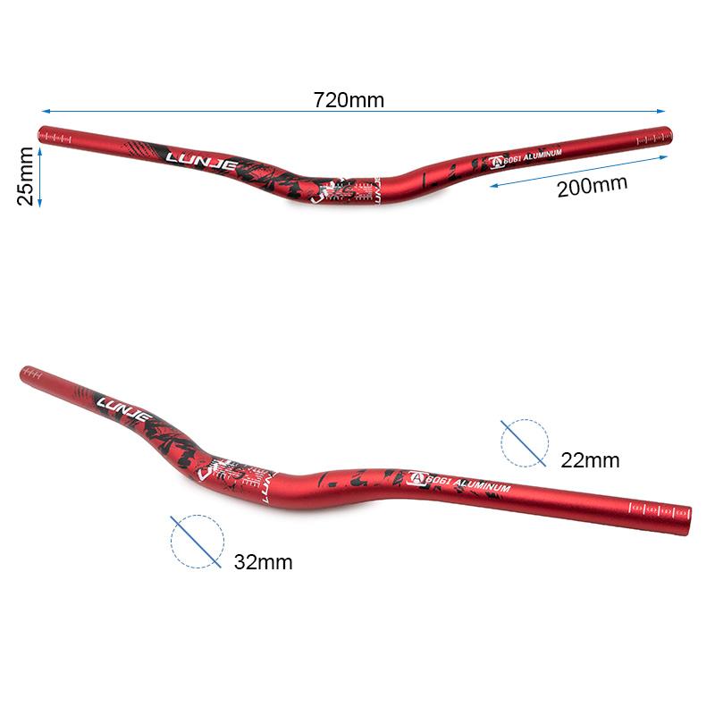 Guiador de 720 mm com elevação de 25mm (vermelho)