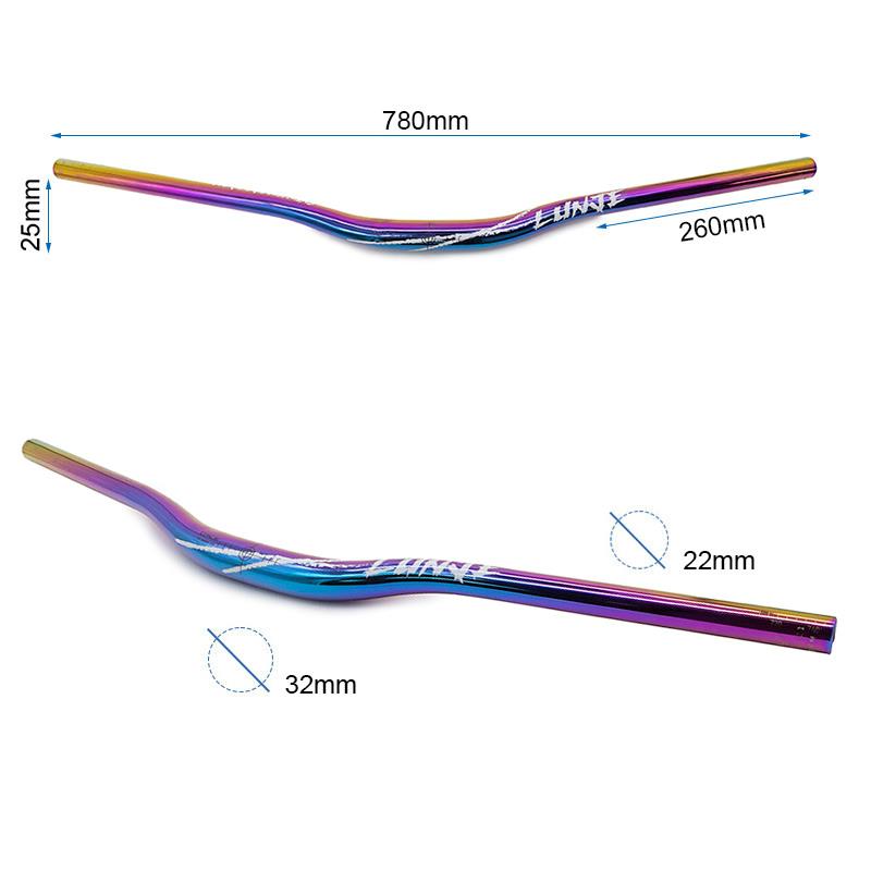 Guiador de 780 mm com elevação de 25 mm (multicor)