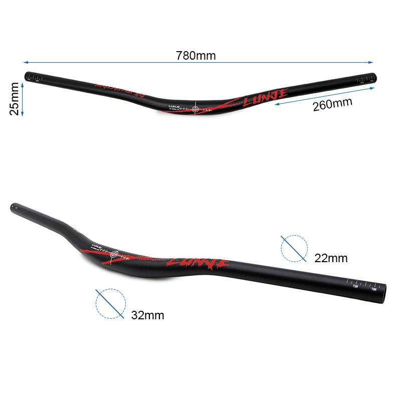 Guiador de 780 mm com elevação de 25 mm (preto)