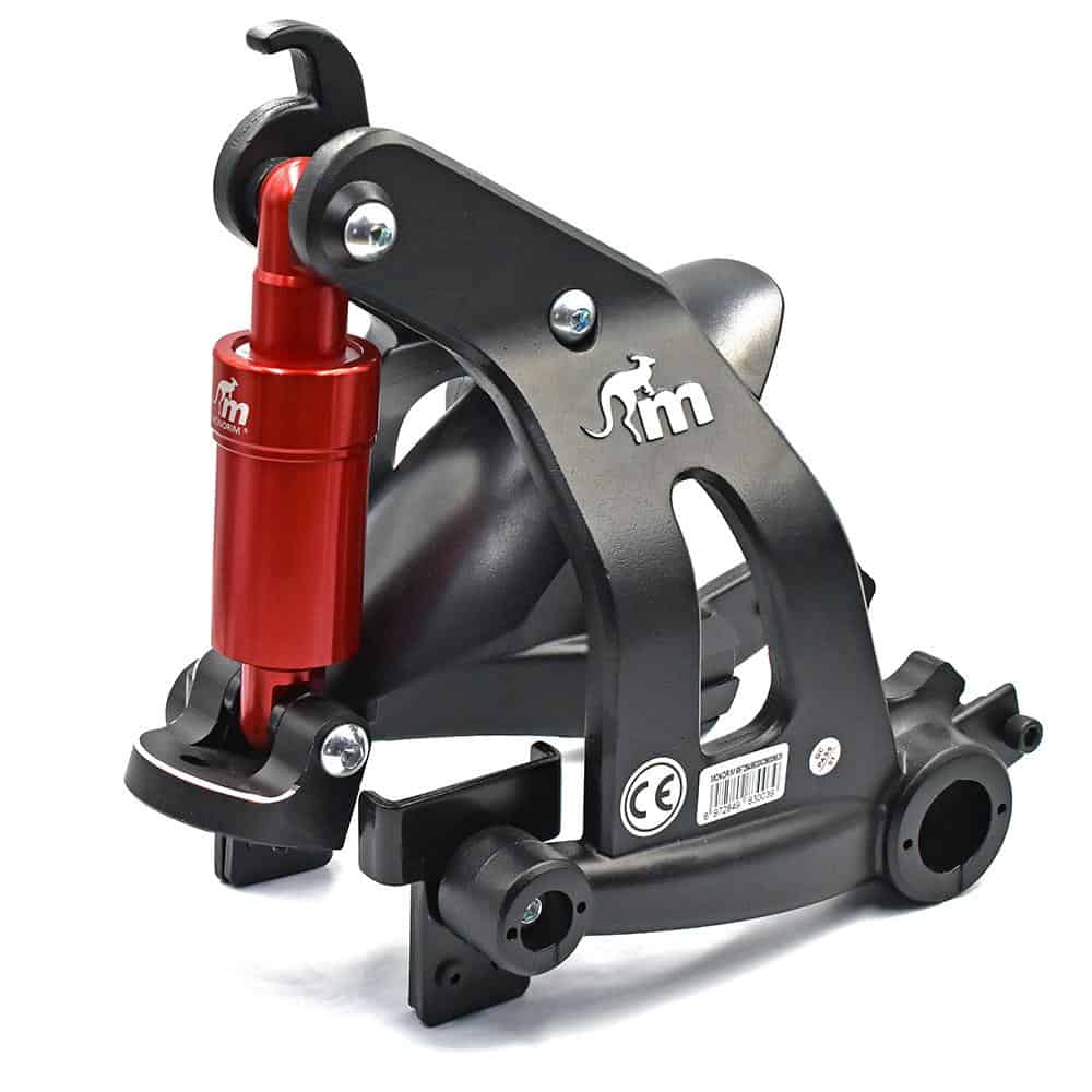Suspensão traseira Monorim MR1 – Preto/vermelho (2025