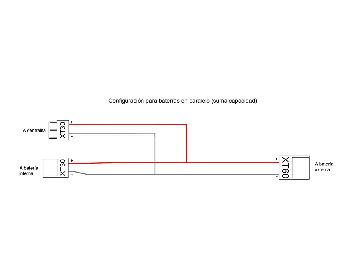 Cabo de conexão paralela para bateria externa