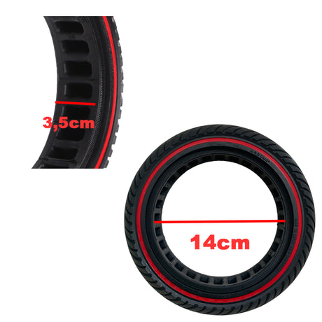Roda sólida ultraleve 8,5×2 vermelha