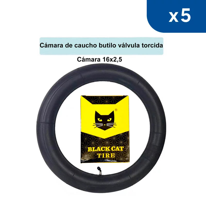 Câmera de ar 16×2,5 gato preto (embalagem com 5 unidades)