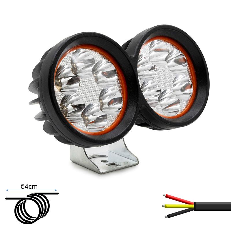 Luz frontal com refletor duplo (12/72V)