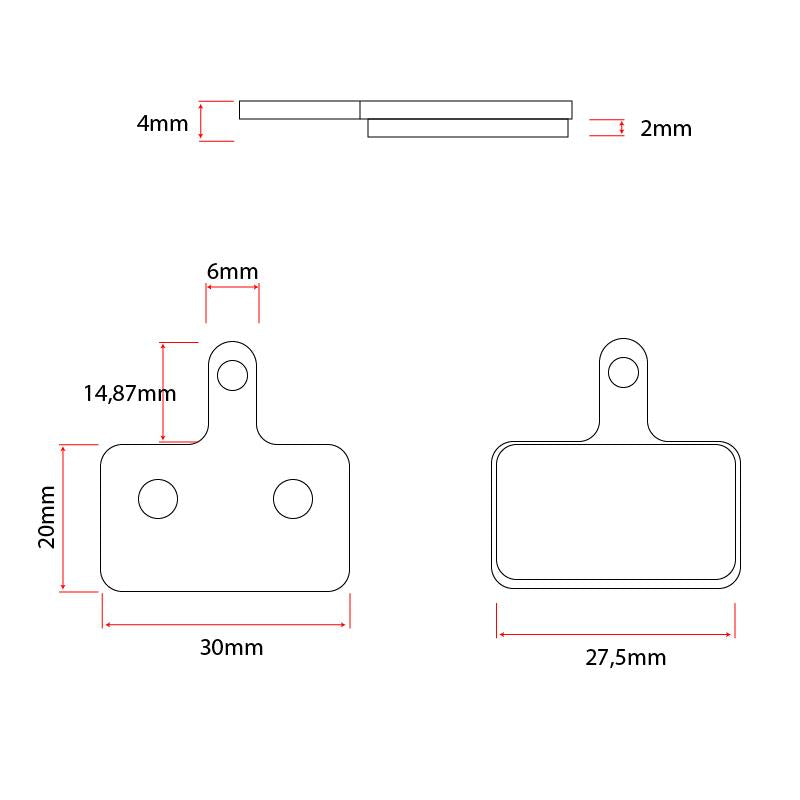 Pastilha retangular de resina RT004-R (es19)